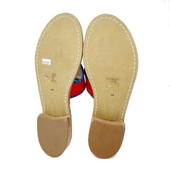 Jack Rogers Crab Embroidered Sandals Striped Crab Size 8 - Picture 5 of 8